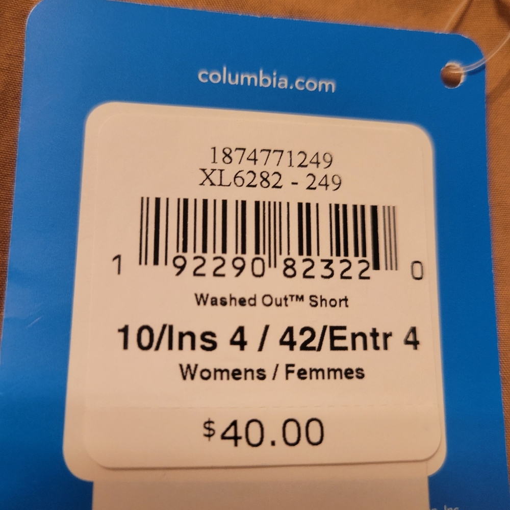NWT COLUMBIA Women's Camel Brown Washed Out 4" Inseam Chino Shorts Regular Fit - Picture 4 of 8